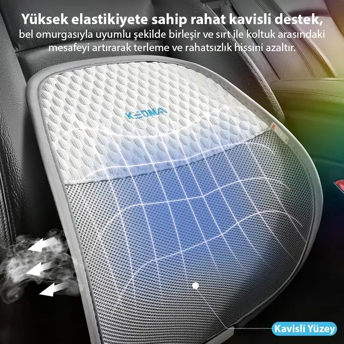 Nevamel® ALLY AirMesh Pro Ergonomik Bel Destek Minderi – Araba ve Ofis İçin Sırt Destek Yastığı-(5775)