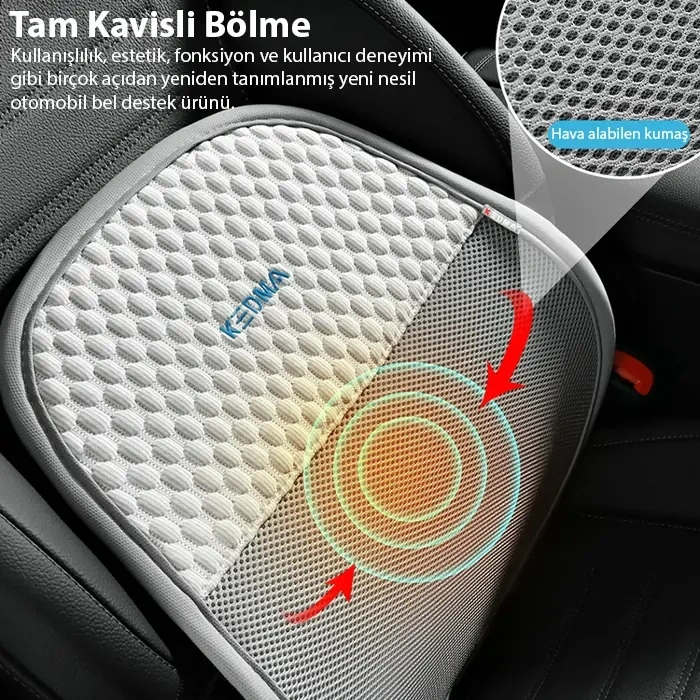 Nevamel® ALLY AirMesh Pro Ergonomik Bel Destek Minderi – Araba ve Ofis İçin Sırt Destek Yastığı-(5775)