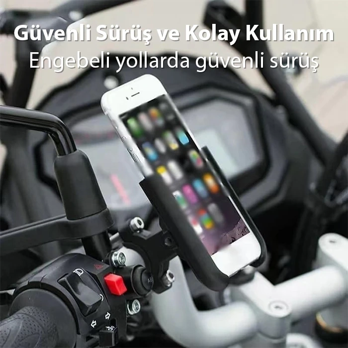 Nevamel ALLY Alüminyum Alaşım Bisiklet Motorsiklet Gidon Telefon Tutucu-(5775)