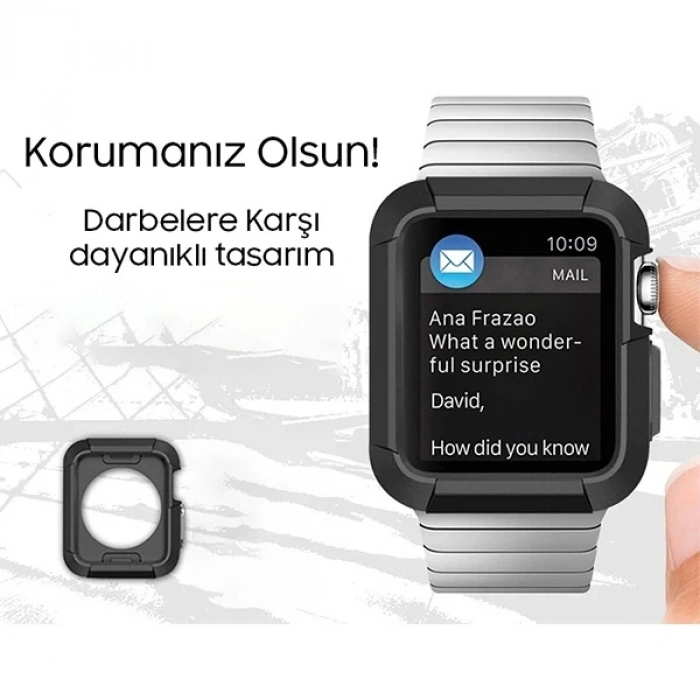 Nevamel Ally Apple Watch 4-5 40MM Şok Darbe Onleyici Silikon Kılıf-(5775)