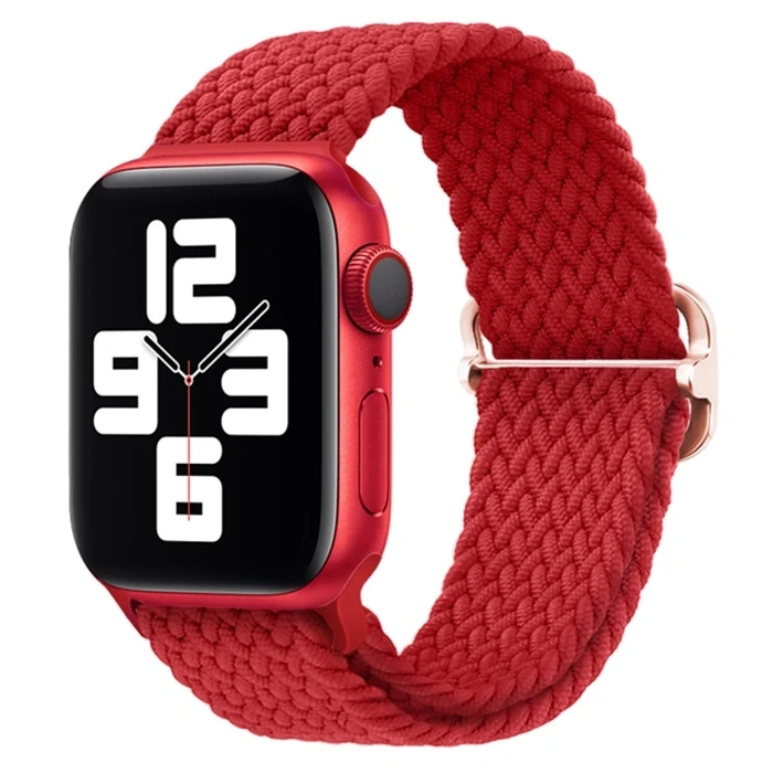 Nevamel Ally Apple Watch 7-8 41mm 6-5-4 40mm Japon Tokalı Elastik Kayış Kordon 3-2-1 38mm-(5775)