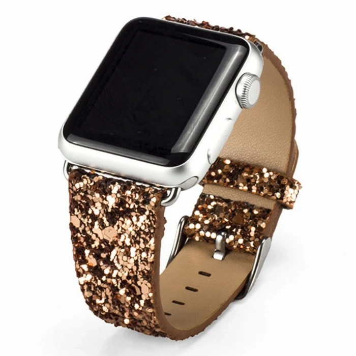 Nevamel Ally Apple Watch 7-8 41mm 6-5-4 40mm Kayış Kordon Deri Sim İşlemeli 3-2-1 38mm-(5775)