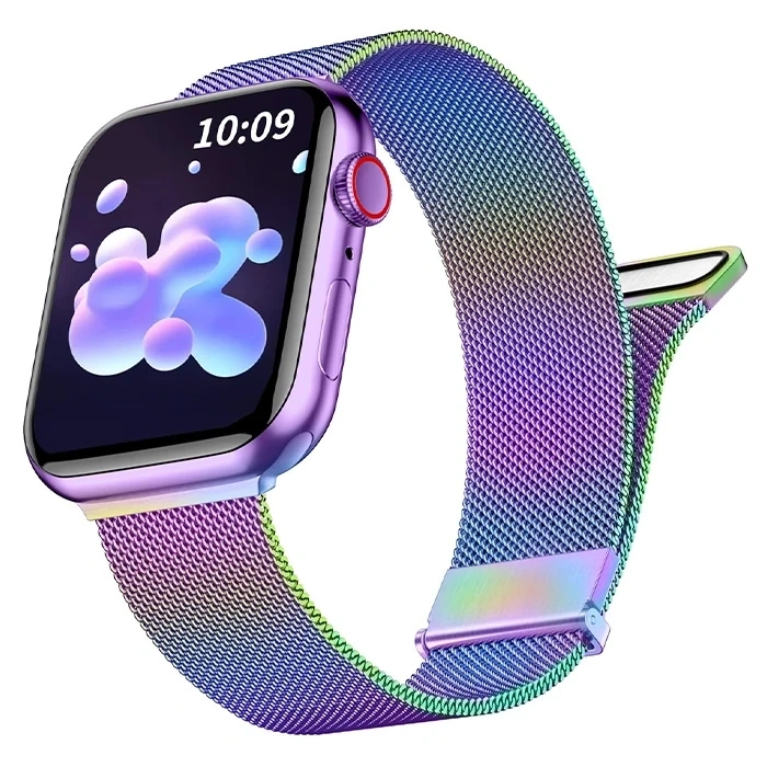 Nevamel Ally Apple Watch 7-8 45mm 6-5-4 44mm Kayış Kordon Metal Milano Loop 3-2-1 42mm-(5775)