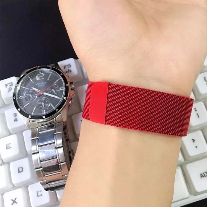 Nevamel Ally Apple Watch 7-8 45mm 6-5-4 44mm Kayış Kordon Metal Milano Loop 3-2-1 42mm-(5775)