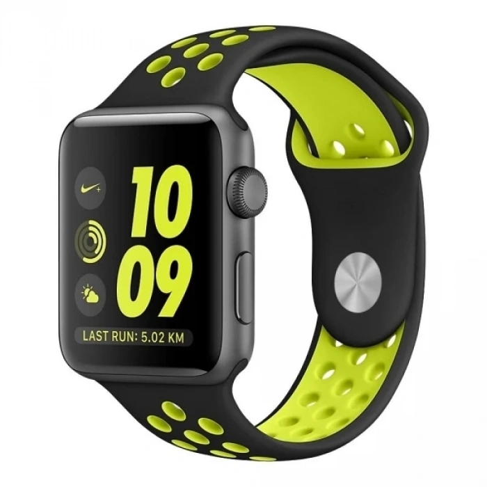 Nevamel Ally Apple Watch 7-8 45mm 6-5-4 44mm Kayış Kordon Nike Style Soft Silikon 3-2-1 42mm-(5775)