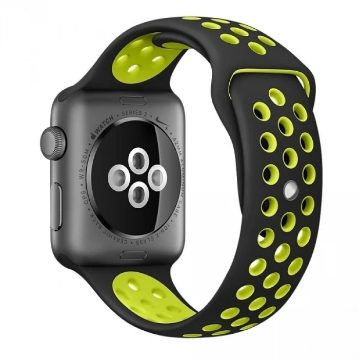 Nevamel Ally Apple Watch 7-8 45mm 6-5-4 44mm Kayış Kordon Nike Style Soft Silikon 3-2-1 42mm-(5775)