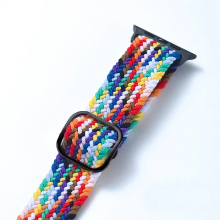 Nevamel Ally Apple Watch 7-8 45mm 6-5-4 44mm Watch Ultra 49mm Japon Tokalı Elastik Kayış Kordon 3-2-1 42mm-(5775)