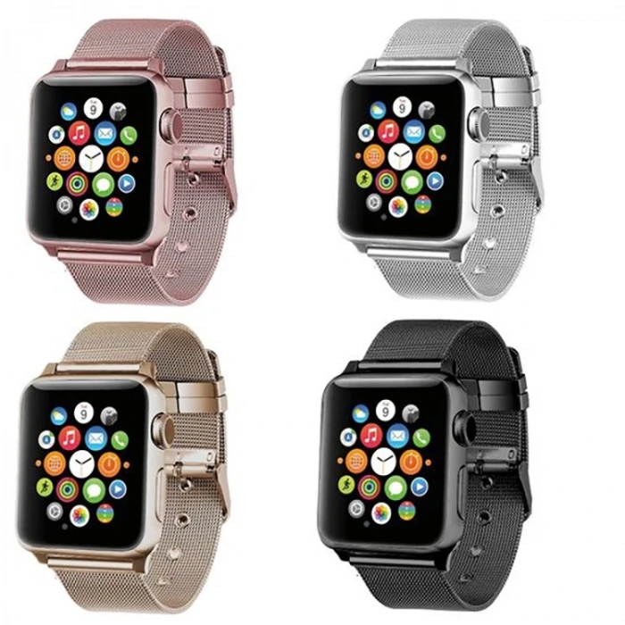 Nevamel Ally Apple Watch 7-8 45mm 6-5-4 44mm Watch Ultra 49mm Kayış Kordon Çelik Klasik Toka 3-2-1 42mm-(5775)