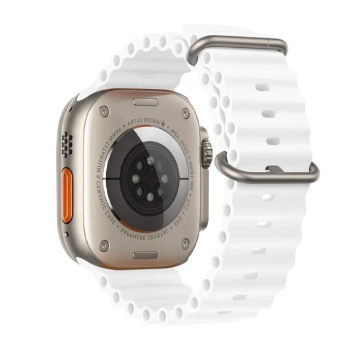 Nevamel Ally Apple Watch 7-8 45mm 6-5-4 44mm Watch Ultra 49mm Marine Silikon Kayış Kordon 3-2-1 42mm-(5775)