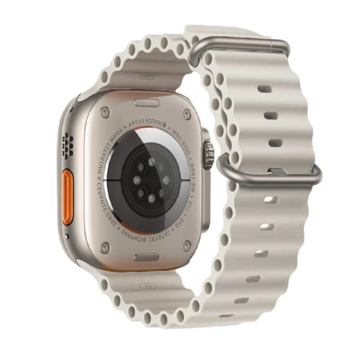 Nevamel Ally Apple Watch 7-8 45mm 6-5-4 44mm Watch Ultra 49mm Marine Silikon Kayış Kordon 3-2-1 42mm-(5775)