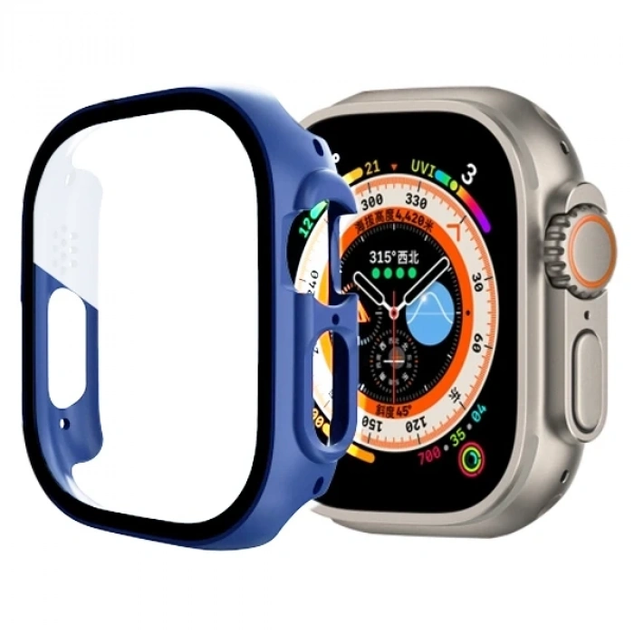 Nevamel Ally Apple Watch Ultra 49mm için Hard PC Full Koruma Sert Armor Zırh Kılıf-(5775)