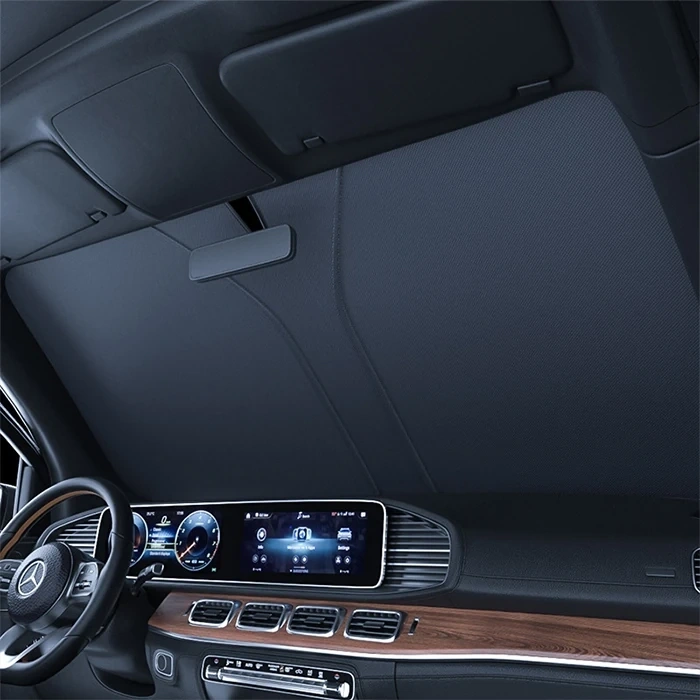 Nevamel ALLY Araba Güneş Gölge Koruyucu Oto Ön Cam Güneşlik(140cm*70cm) titanyum gümüş katlanabilir