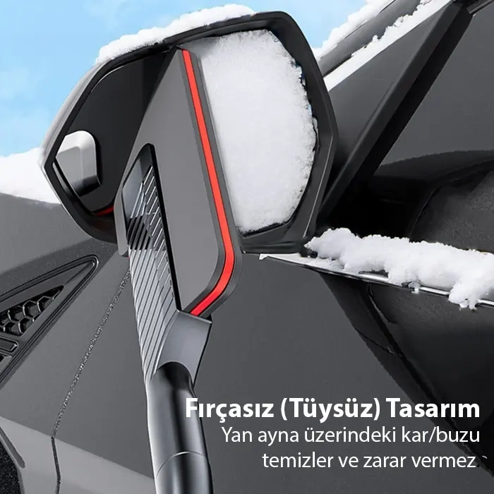 Nevamel® ALLY Araba Kar Fırçası Kar Küreği Teleskopik Döndürülebilir Araç Kar Fırçası-(5775)