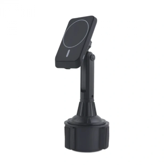 Nevamel ALLY Araç Bardaklık Telefon Tutucu Magsafe iPhone 15-14-13-12 Serisi 15W Kablosuz Hızlı Şarj Cihazı-(5775)