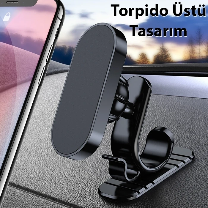 Nevamel ALLY Araç içi Mıknatıslı Torpido Üstü Cep Telefonu Tutucu-(5775)