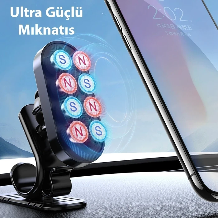 Nevamel ALLY Araç içi Mıknatıslı Torpido Üstü Cep Telefonu Tutucu-(5775)