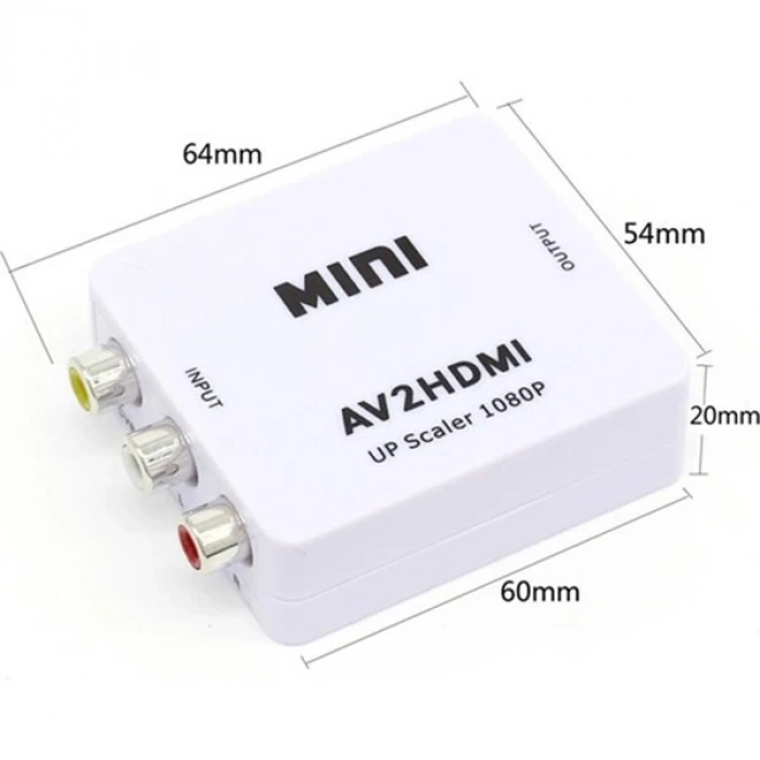 Nevamel ALLY Av To HDMI Mini Switch Rca Composit Audio Video HDMI Görüntü Çevirici Full Hd ve 720P Dönüştürü-(5775)