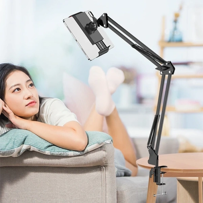 Nevamel Ally Ayarlanabilir 360 Derece Teleskopik Metal Masa Üstü Telefon Tablet Tutucu-(5775)