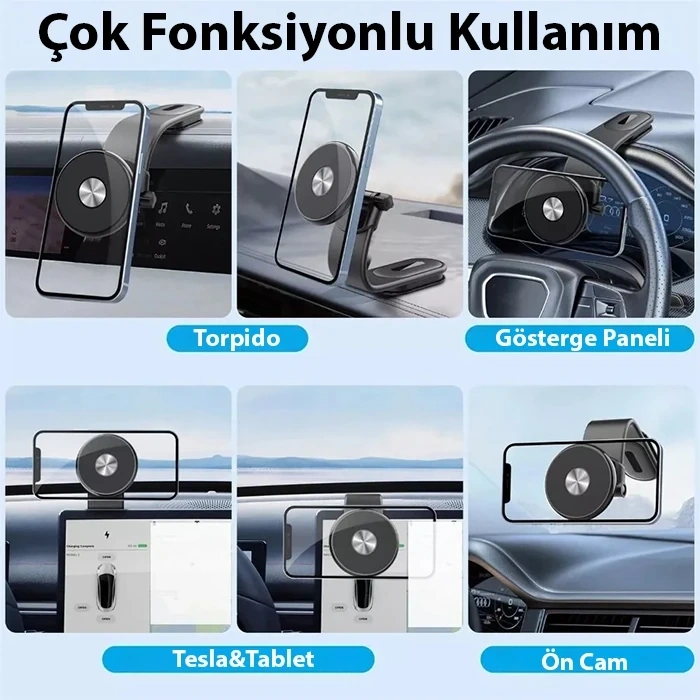Nevamel ALLY Ayarlanabilir Araç İçi Torpido Üstü Manyetik Telefon Tutucu-(5775)