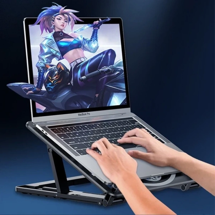 Nevamel ALLY Ayarlanabilir Taban Çift Fanlı Tablet ve Laptop Soğutucu Stand-(5775)