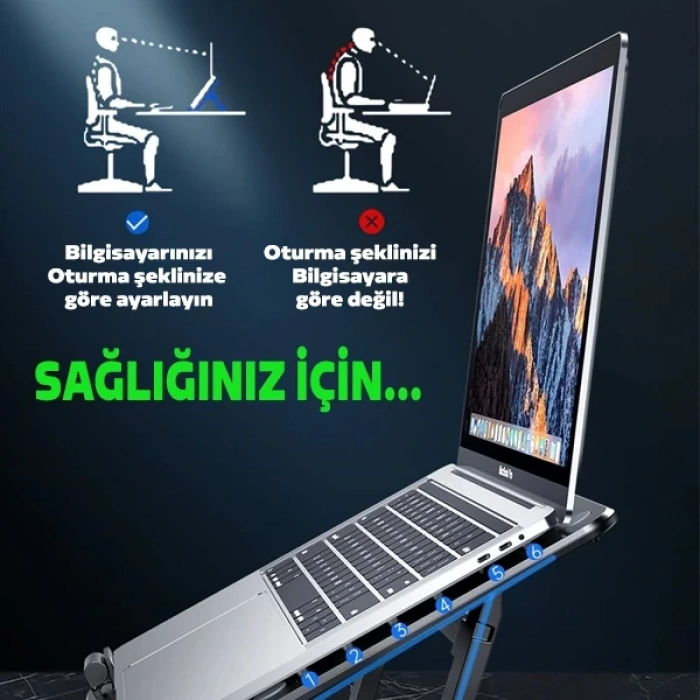 Nevamel ALLY Ayarlanabilir Taban Çift Fanlı Tablet ve Laptop Soğutucu Stand-(5775)