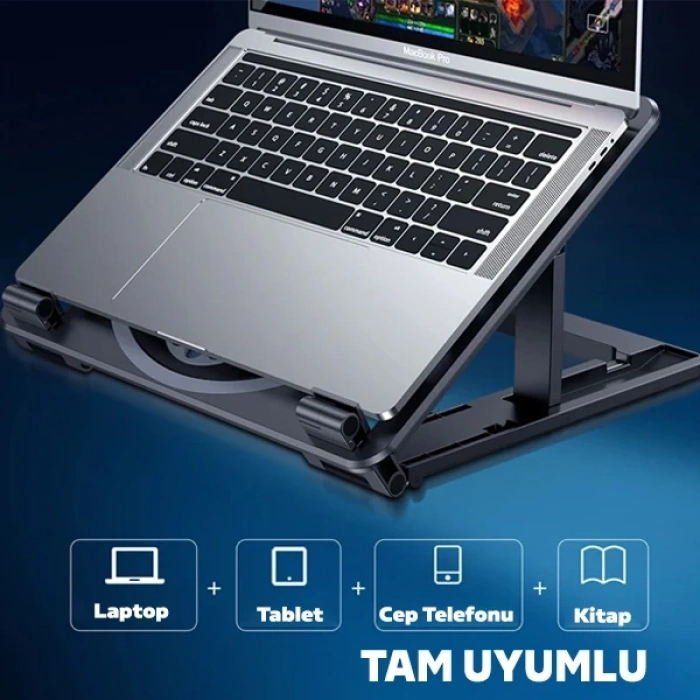 Nevamel ALLY Ayarlanabilir Taban Çift Fanlı Tablet ve Laptop Soğutucu Stand-(5775)