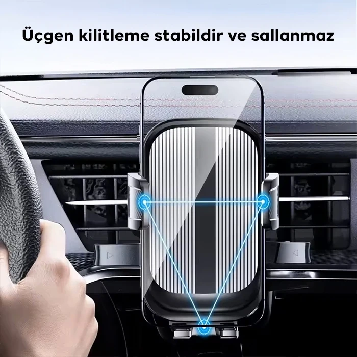 Nevamel ALLY B093 Yuvarlak Havalandırma Uyumlu Araç Içi Telefon Tutucu-(5775)