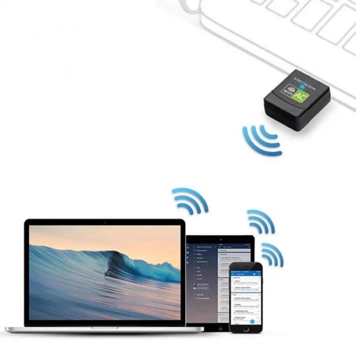 Nevamel ALLY Çift Bant 600 Mbps 2.4 GHz +5 GHz USB Kablosuz Wifi Adaptör-(5775)