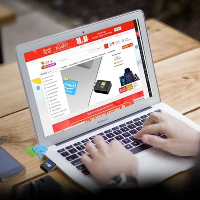 Nevamel ALLY Çift Bant 600 Mbps 2.4 GHz +5 GHz USB Kablosuz Wifi Adaptör-(5775)