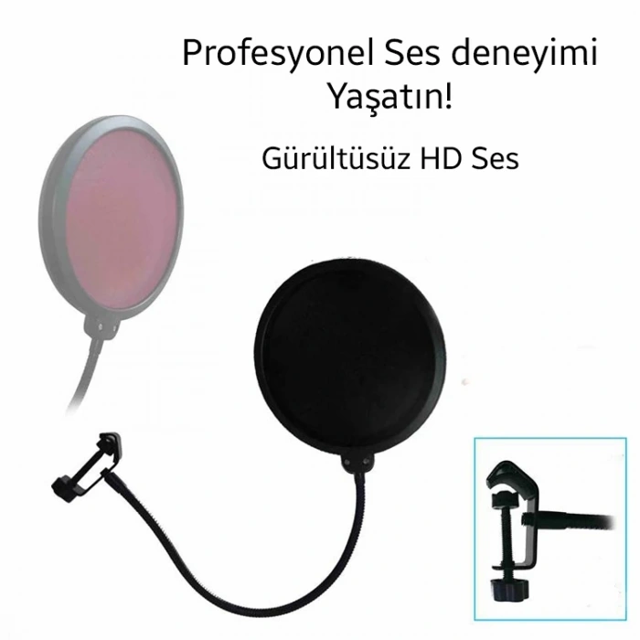 Nevamel Ally Çift Katman Stüdyo İçin Mikrofon Pop Filtre Youtuber-(5775)