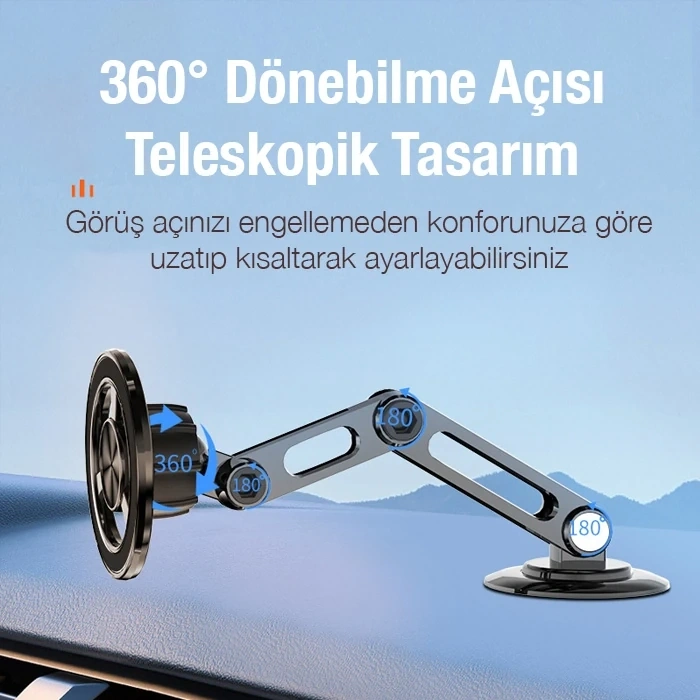 Nevamel ALLY CZY-F82Y 360 ° Dönebilen MagSafe Araç İçi Telefon Tutucu-(5775)