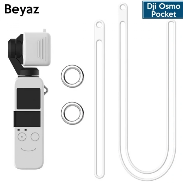 Nevamel Ally Dji Osmo Pocket Koruyucu Silikon Kılıf+El Ve Boyun Strap Askısı-(5775)