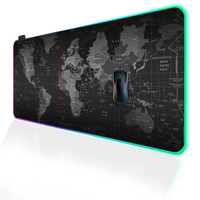 Nevamel ALLY Dünya Desenli RGB Led Işıklı Oyuncu Mouse Pad 300*800*4MM-(5775)