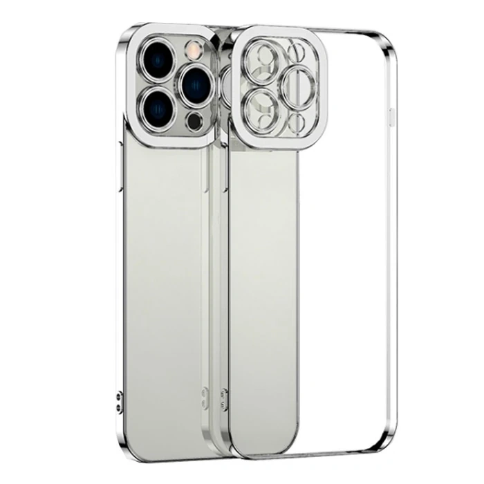 Nevamel ALLY Fashion Series iPhone 11 Pro  Kılıf Renkli Kenar Lazer Çerçeveli Silikon Kılıf-(5775)