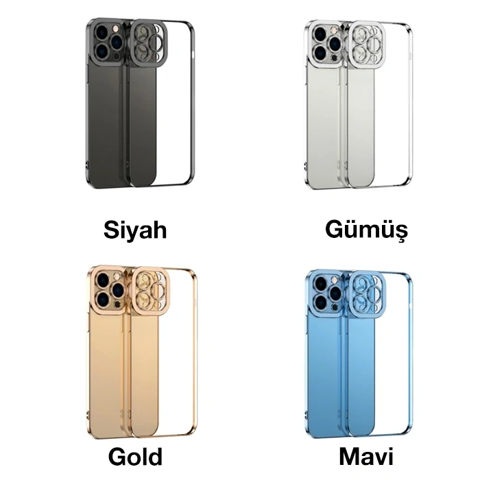 Nevamel ALLY Fashion Series iPhone 11 Pro  Kılıf Renkli Kenar Lazer Çerçeveli Silikon Kılıf-(5775)