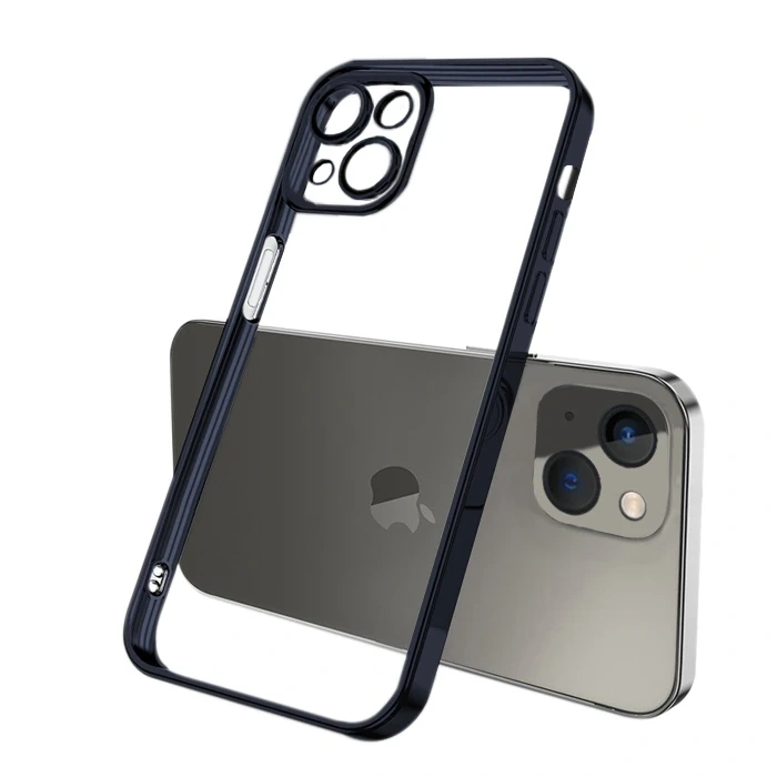 Nevamel ALLY Fashion Series iPhone 13 6.1inç Kılıf Renkli Kenar Lazer Çerçeveli Silikon Kılıf-(5775)