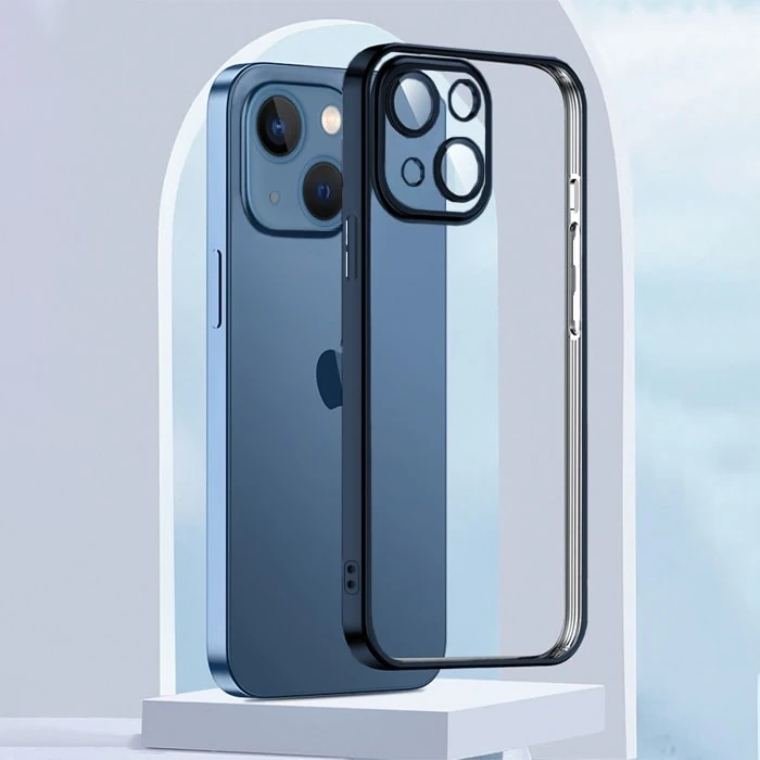 Nevamel ALLY Fashion Series iPhone 13 6.1inç Kılıf Renkli Kenar Lazer Çerçeveli Silikon Kılıf-(5775)