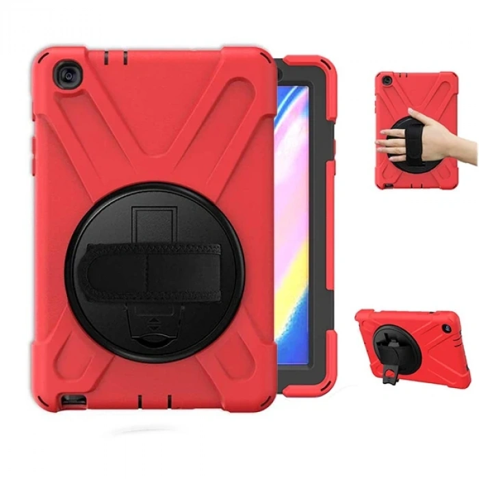 Nevamel Ally Galaxy Tab  P200-P205 3 Katmanlı Standlı Zırh Kılıf-Shockproof-(5775)