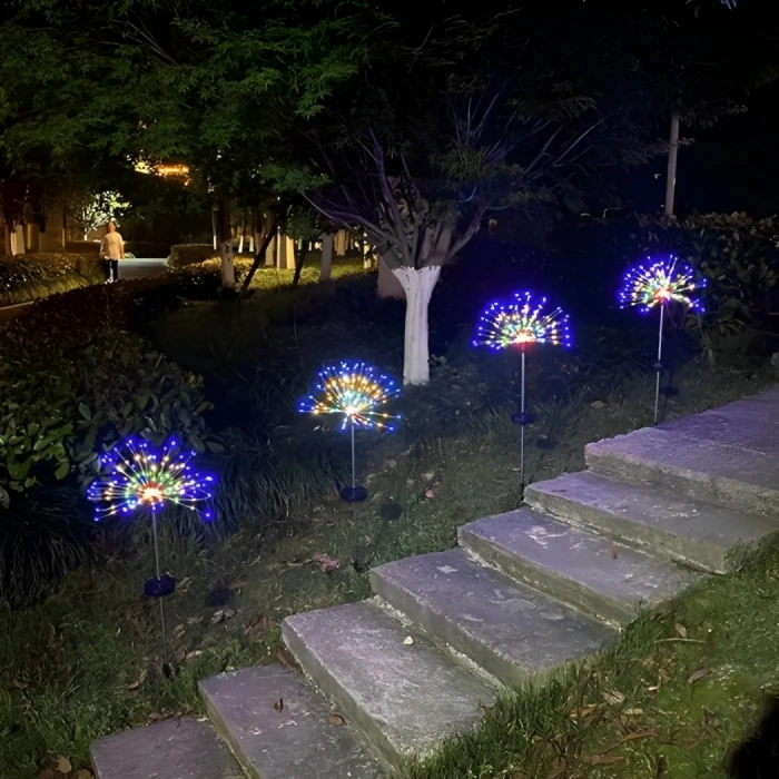 Nevamel Ally Güneş Enerjili Işıklı Hava Fişek Temalı Dekoratif Bahçe Işığı-(5775)