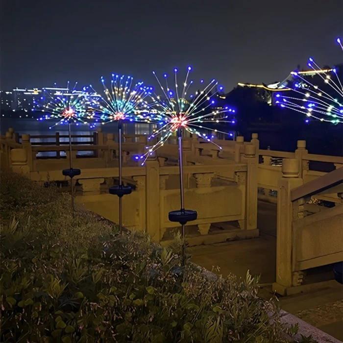 Nevamel Ally Güneş Enerjili Işıklı Hava Fişek Temalı Dekoratif Bahçe Işığı-(5775)