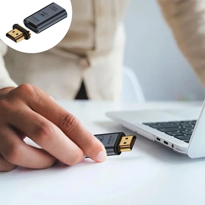 Nevamel ALLY HDMI To Type-c 4K 60Hz Mıknatıs Başlıklı Çevirici Otg Adaptör-(5775)
