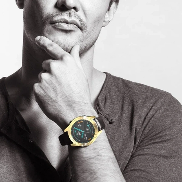 Nevamel ALLY Huawei GT2 46mm Diamond Taş İşlemeli Bumper Kılıf-(5775)