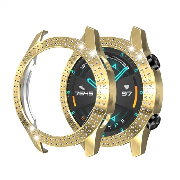 Nevamel ALLY Huawei GT2 46mm Diamond Taş İşlemeli Bumper Kılıf-(5775)