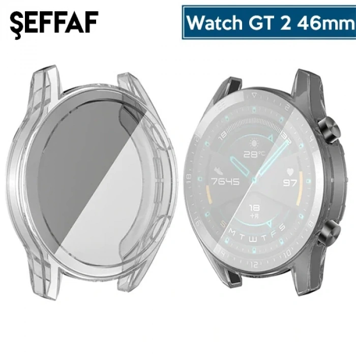 Nevamel Ally Huawei Watch GT2 46mm 360 Koruma Ultra İnce Silikon Kılıf-(5775)