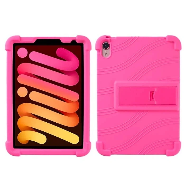 Nevamel Ally iPad Mini 6 (2021) ve Mini 7 (2024) Kılıf Standlı Silikon Tablet Kılıfı-(5775)