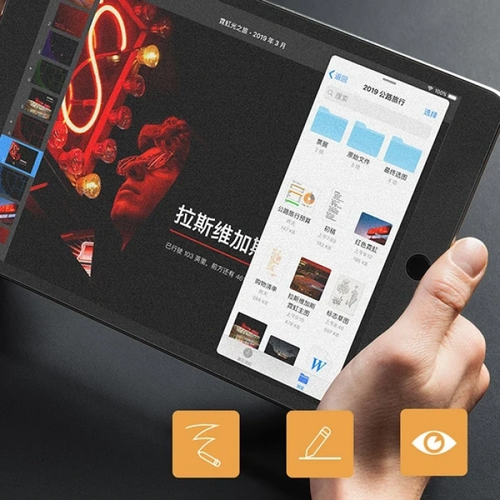 Nevamel ALLY İPad Pro/Air 310.5 İnch Paper Like Film Darbe Emici Pet Ekran Koruyucu-(5775)