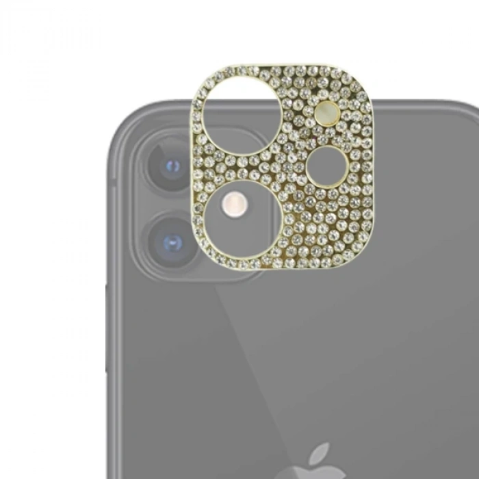 Nevamel ALLY İPhone 11 Kamera Koruyucu Lens Diamond Taş İşlemeli-(5775)