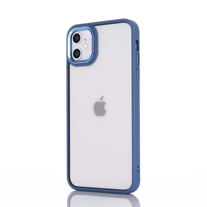 Nevamel Ally iPhone 12 - 12 Pro 6.1inç Kılıf Parlak Renkli Çerçeveli Ultra Lüx TPU Silikon Kılıf-(5775)