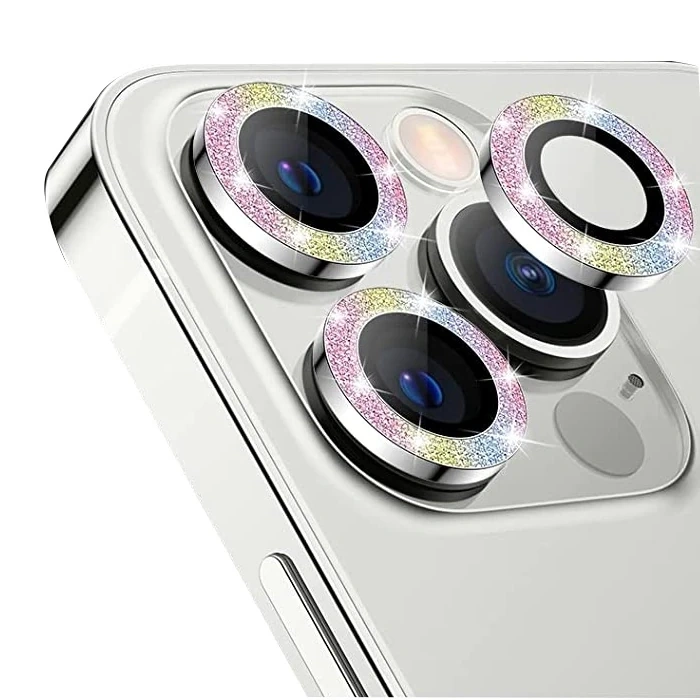 Nevamel ALLY İphone 12 Pro Max 3D Metal Çerçeveli Kamera Lens Koruyucu-(5775)