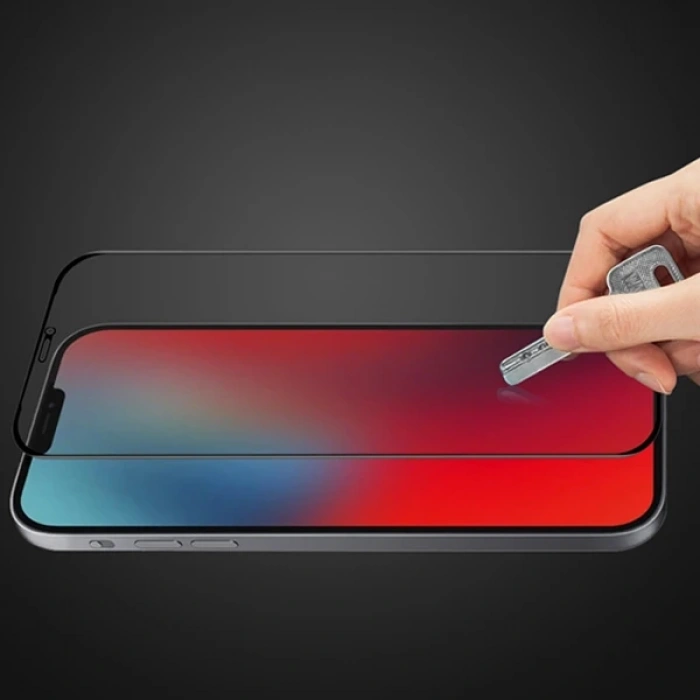 Nevamel ALLY İPhone 12 PRO Max 6.7 3D Full Privacy Gizlilik Cam Ekran Koruyucu-(5775)